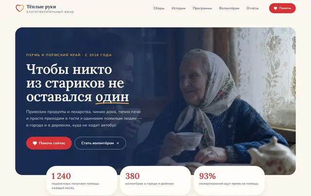 Шаблон сайта благотворительного фонда — пример сайта